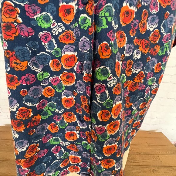 Red Rover Floral Print Short Sleeve Shirt - Size Medium - Picture 6 of 7
